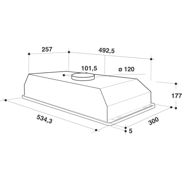 Whirlpool integrated Built-in-Hood WCT 64 FLS X