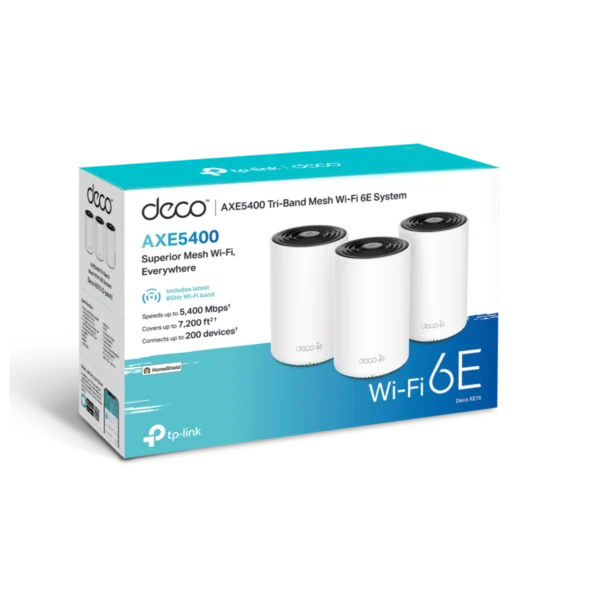 TPLink DECOXE75 WiFi Mesh System Pack of 3Pcs