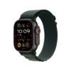 Apple Watch Ultra 2, 49mm Black Titanium Case with Dark Green Alpine Loop