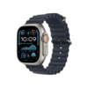 Apple Watch Ultra 2, 49mm Natural Titanium Case with Navy Ocean Band