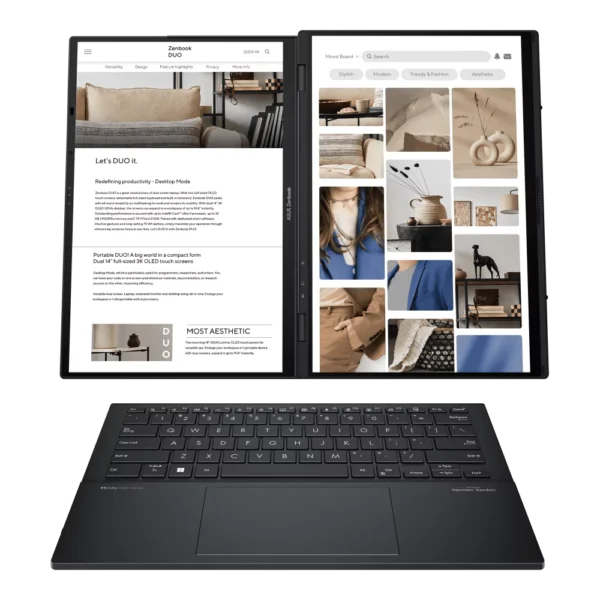 Asus Zenbook Duo OLED (2023) Ultrabook – 1st Series / Intel Core Ultra 7-155H / 14inch 3K OLED / 1TB SSD / 16GB RAM