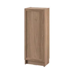 BILLY / OXBERG-Bookcase with door, brown ash veneer, 40x30x106 cm