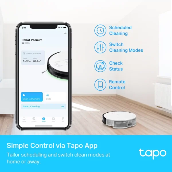 TPLink Robot Vacuum Cleaner & Auto-Empty Dock White Tapo RV10 Plus