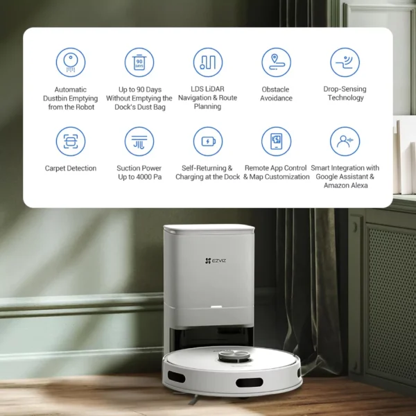 Ezviz RE4 Plus Robot Vacuum & Mop White CS-RE4P-PWT5