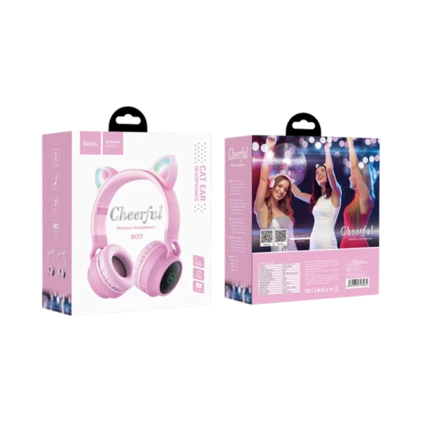 Hoco W27 Wireless Over Ear Headphones Pink