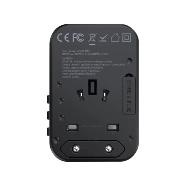 Choetech Travel Adapter Black