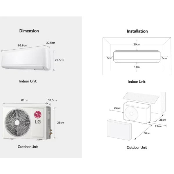 LG Split Air Conditioner 2.0 Ton T24ZCA