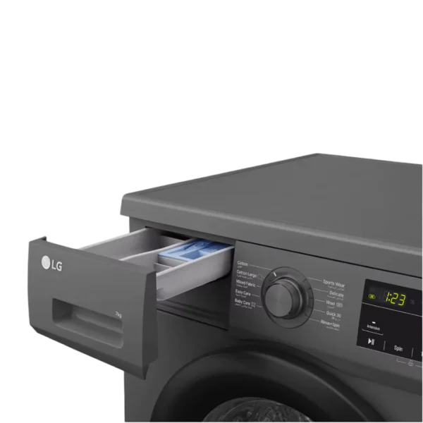 LG 2023 7kg Front Load Washing Machine, Black
