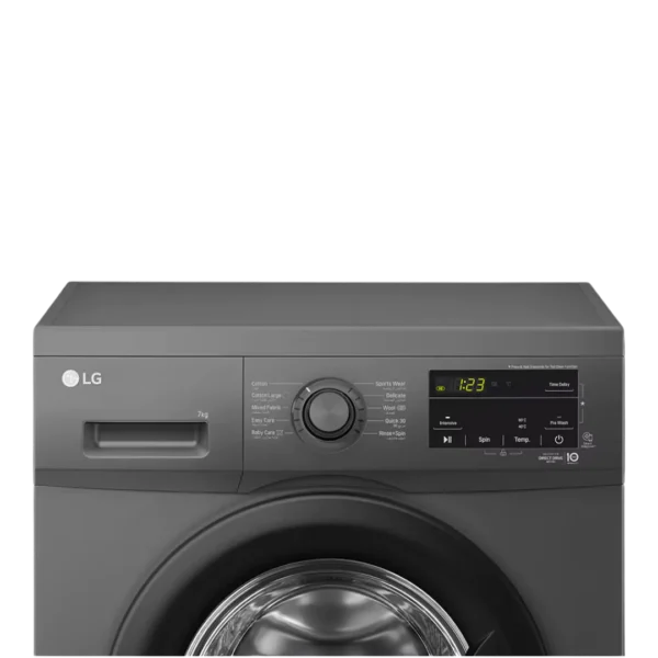 LG 2023 7kg Front Load Washing Machine, Black