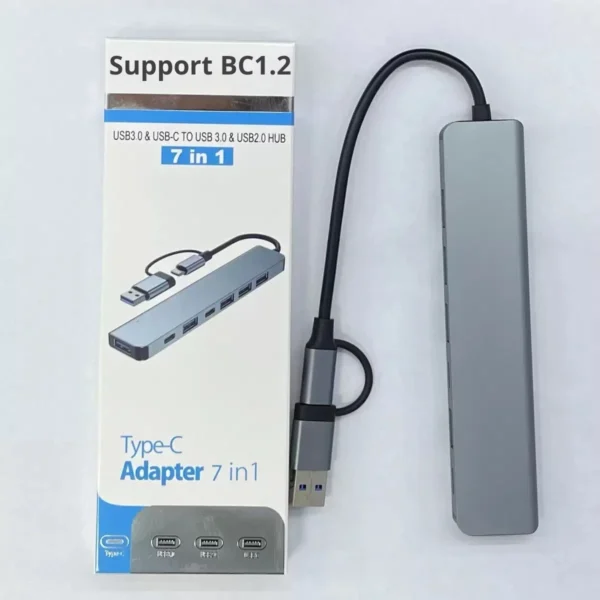 Docking Station Aluminium Alloy Type-C 7-in-1 USB Hub