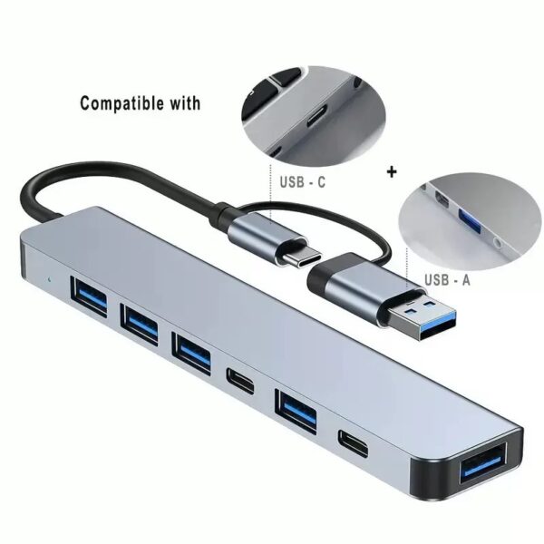 Docking Station Aluminium Alloy Type-C 7-in-1 USB Hub